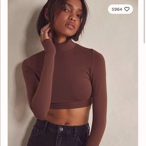 FREE PEOPLE Super Crop Seamless Turtleneck